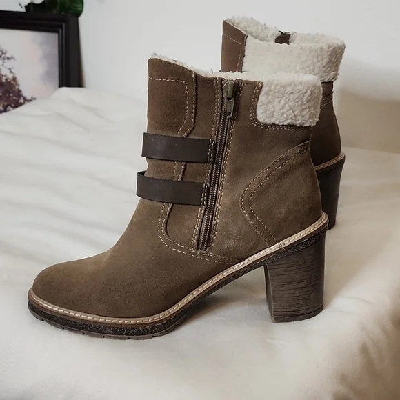 White Mountain Rialto Joker II Brown Suede Chunky Chastity Boots Sherpa Warm - Picture 9 of 16